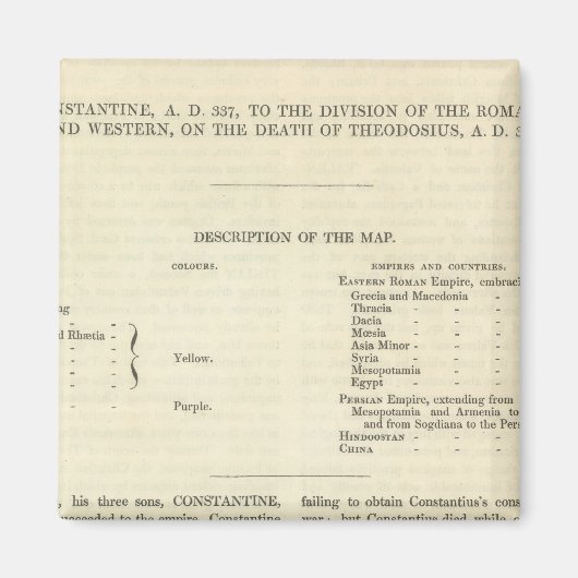 Aimant La Division de l'Empire Romain 395 AD 2 (Devant)