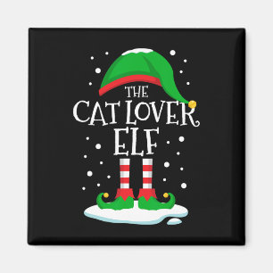 Aimant La famille de Noël des elfes Amoureux de les chats
