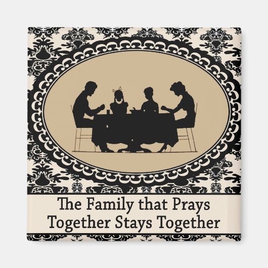 Aimant La famille qui prient ensemble l'aimant (Devant)