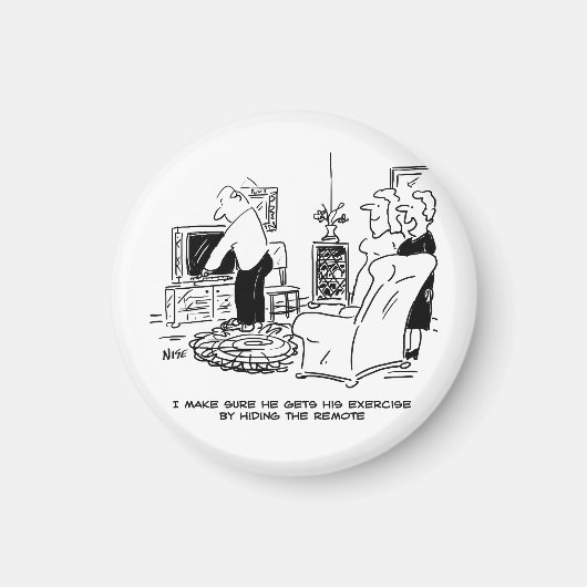 Aimant La femme masque la télécommande de la télévision (Devant)