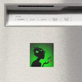 Aimant La femme papillons verts (In Situ (Lave-vaisselle))