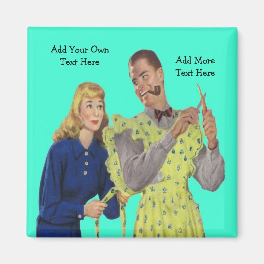 Aimant La femme qui noue le tablier de son mari et son am (Devant)