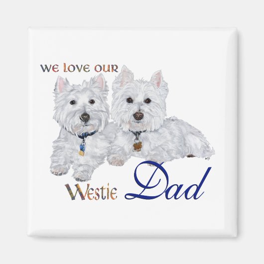 Aimant La fête des pères Westie (Devant)