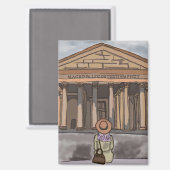 Aimant La fille est assise devant le Panthéon à Rome. (Recto/Verso)