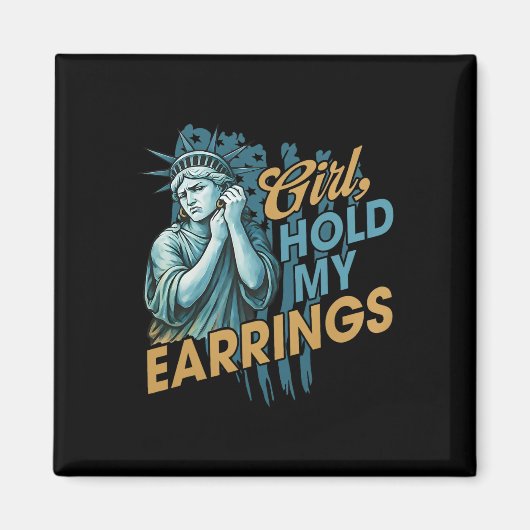 Aimant La Fille Tenir Mes Boucles D'Oreilles Mode De Lutt (Devant)