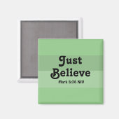 Aimant La Foi Chrétienne Crois Juste La Bible Verse Vert (Recto/Verso)