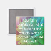 Aimant La foi est le verset biblique Hébreux 11:1 (Recto/Verso)