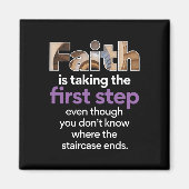 Aimant "La Foi Fait Le Premier Pas..." Graphique (3,9 W) (Devant)