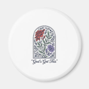 Aimant La foi florale vintage de Dieu