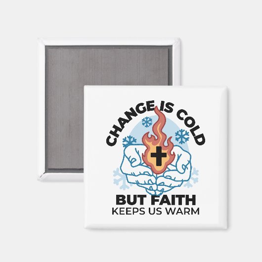 Aimant La foi nous réchauffe - L'application des oeuvres  (Recto/Verso)