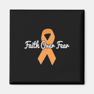 Aimant La foi sur la peur - Cancer du rein Ruban orange