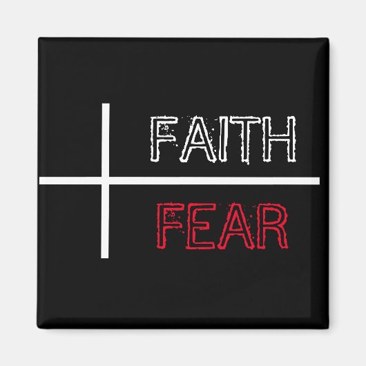 Aimant La foi sur la peur Croix chrétienne (Devant)