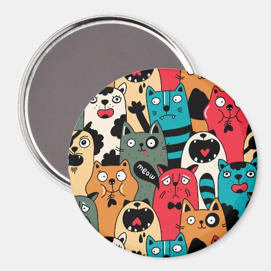 Aimant La foule des chats (Recto/Verso)