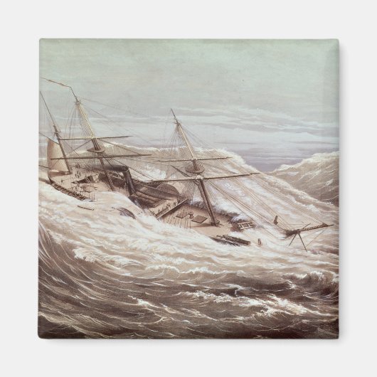 Aimant La frégate de vapeur du Mississippi dans un typhon (Devant)