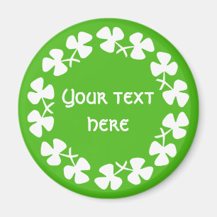 Aimant La frontière blanche de shamrocks ajoutent le