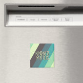 Aimant La Gentillesse, Simple Stripes Modernes Vert Bleu (In Situ (Lave-vaisselle))