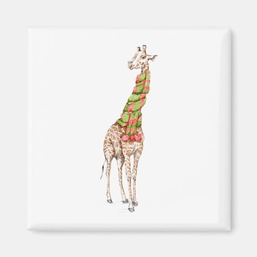Aimant La girafe dans une écharpe (Devant)