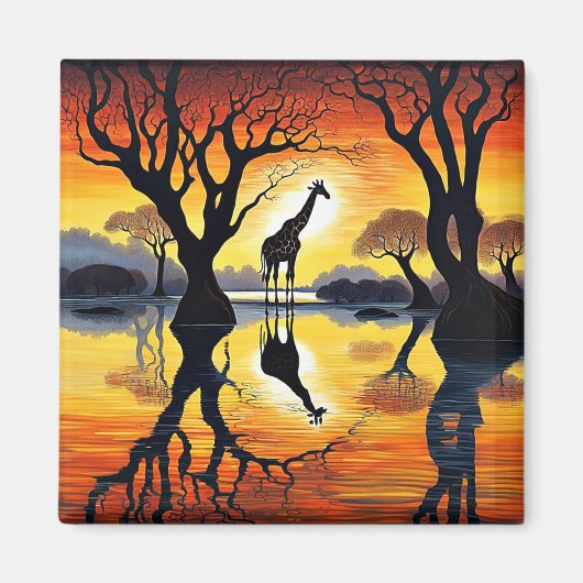 Aimant La Giraffe Silhouettée (Devant)