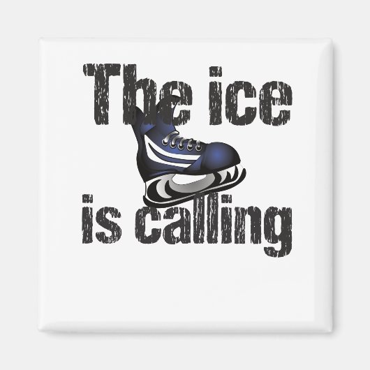Aimant La glace appelle le hockey (Devant)