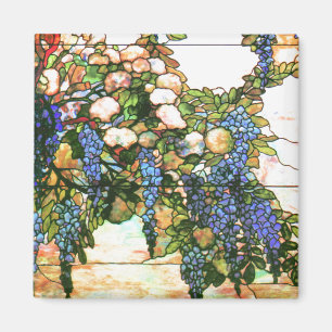 Aimant La glycine en verre souillé de Tiffany fleurit