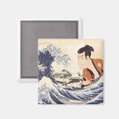 Aimant La Grande Vague Ukiyoe Collages (Recto/Verso)