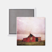 Aimant La grange rouge au coucher du soleil (Recto/Verso)