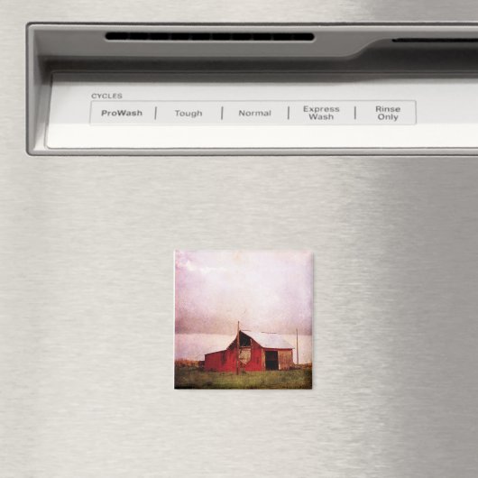 Aimant La grange rouge au coucher du soleil (In Situ (Lave-vaisselle))