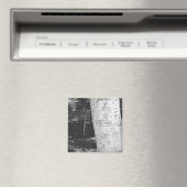 Aimant La gravure sur le tronc de bouleau B&W (In Situ (Lave-vaisselle))