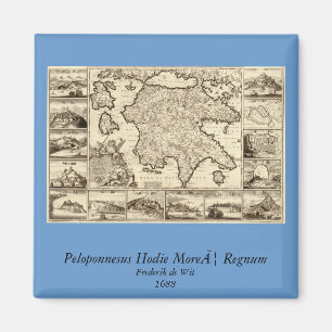 Aimant La Grèce 1688/carte Peloponnesian grecque