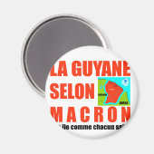 Aimant La Guyane selon Macron est une île (Recto/Verso)