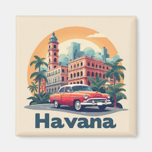 Aimant La Havane Cuba Cadeau de voyage vintage 🌎