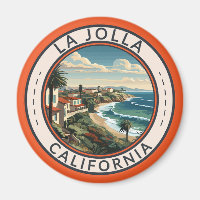 La Jolla California Coastline Travel Art Retro