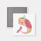 Aimant La joyeuse baleine rose (Recto/Verso)