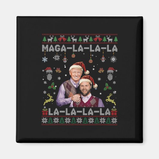 Aimant La La Donald Trump Potus 47 Swea de Noël laid (Devant)