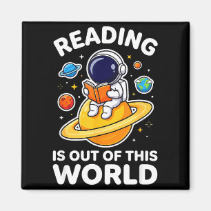 Aimant La lecture est hors de ce livre d'astronaute spati