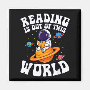 Aimant La lecture est hors de ce monde astronautes livres