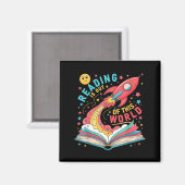 Aimant La lecture est hors de ce monde livre d'espace d'a (Recto/Verso)