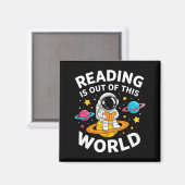 Aimant La lecture est hors de ce monde livre d'espace d'a (Recto/Verso)