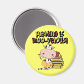 Aimant La lecture est MOO-velous (Recto/Verso)