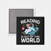 Aimant La lecture est un astronaute de l'espace hors de c (Recto/Verso)