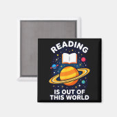 Aimant La lecture est un astronaute spatial hors de ce mo (Recto/Verso)