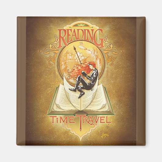 Aimant La lecture est un voyage dans le temps (Devant)