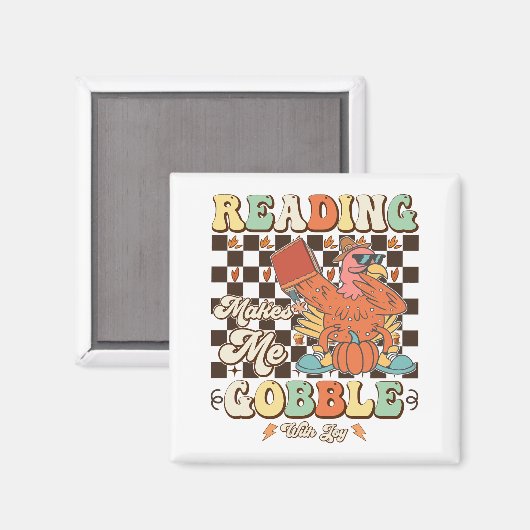 Aimant La Lecture Me Rend Gobble Avec Joie Cool Thanksgiv (Recto/Verso)