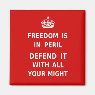 Aimant La liberté authentique est en rouge original de
