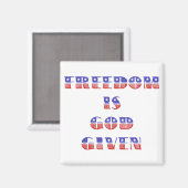 Aimant La liberté est Dieu donné, blanc rouge et bleu (Recto/Verso)