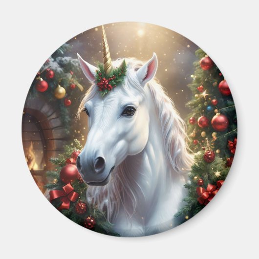Aimant « La Licorne de Noël » (Devant)