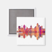 Aimant La Ligne de Moines Iowa (Recto/Verso)