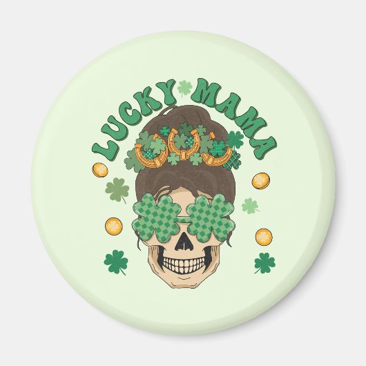 Aimant La Lucky Mama Skeleton de St. Patrick (Devant)