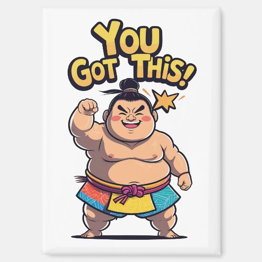Aimant La lutteuse de Sumo avec la motivation "Vous avez  (Recto)