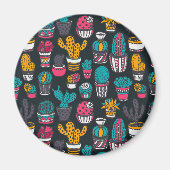 Aimant La Main Drawn Cactus dans Sketch Style Pattern (Devant)